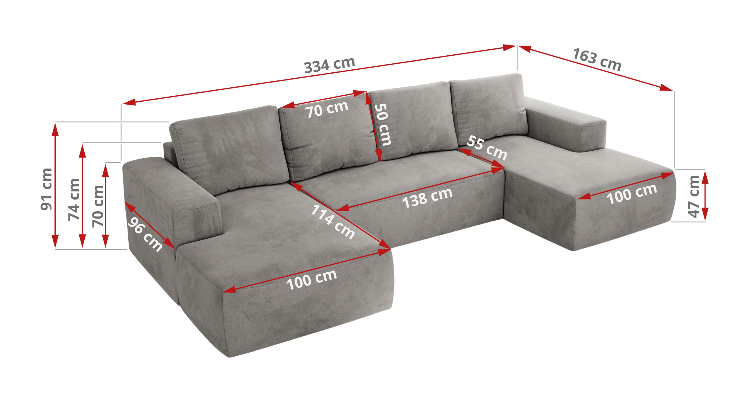 Narożnik TRENTINO U - Monolith 84 - jasny szary - OUTLET - 42_1